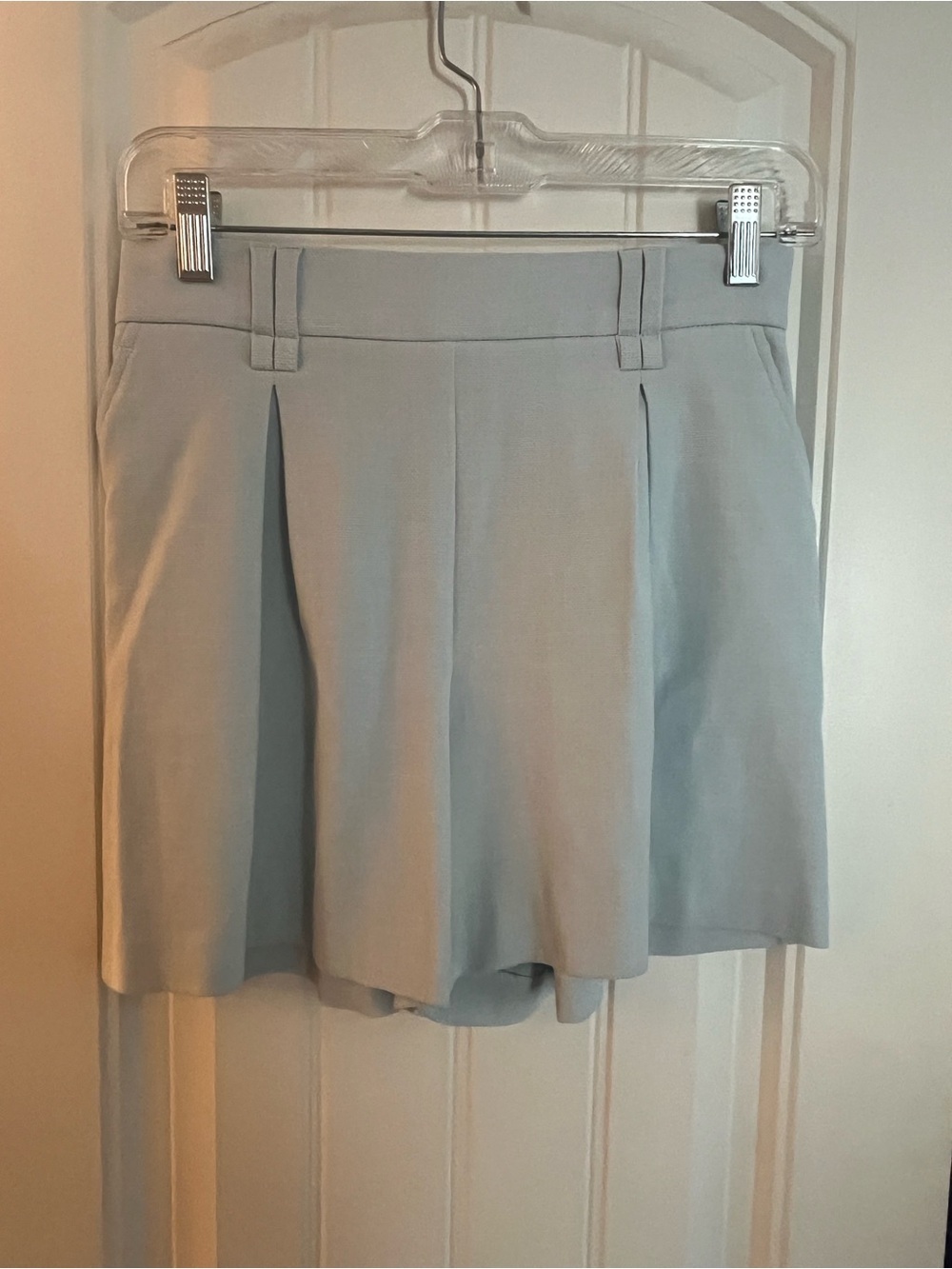 Calypso St. Barth Pale Blue Textured Shorts 4” inseam, elastic back waist,size 2